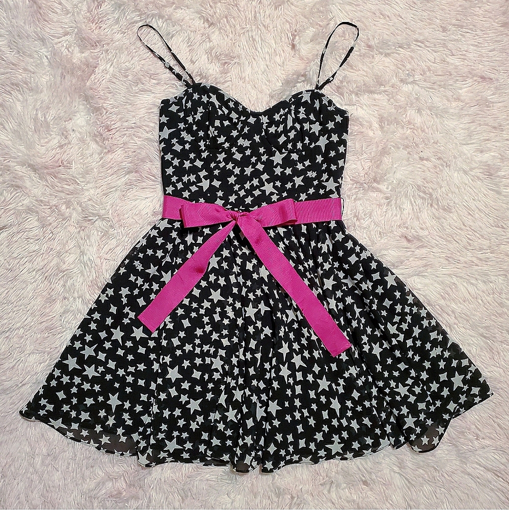 Starry Black Dress by Pearl Marchesa